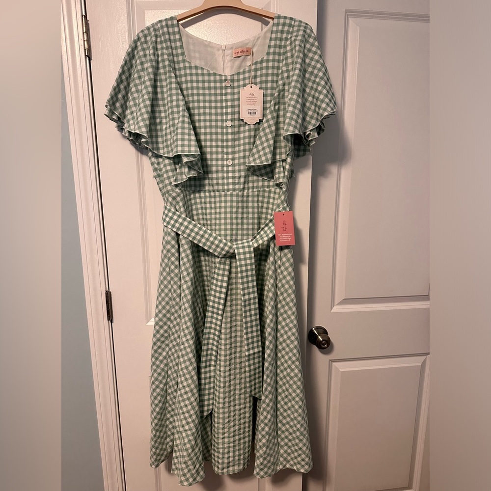 Green Gingham Dress by